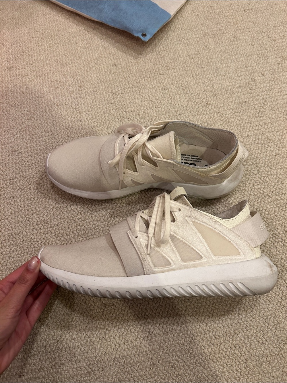 adidas Women's Cream Lace-Up Slip-On Sneakers